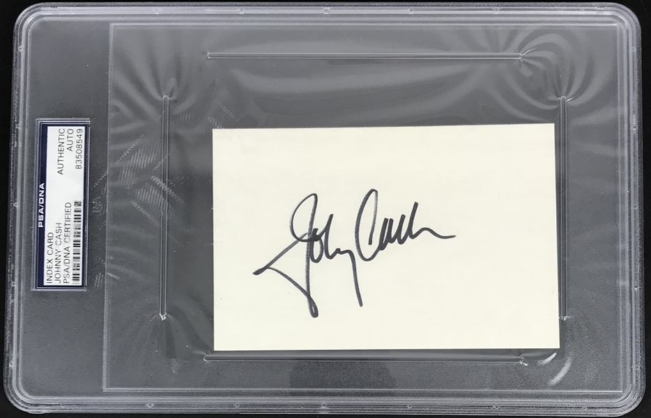 Johnny Cash Superb Signed 3" x 5" Index Card (PSA/DNA Encapsulated)