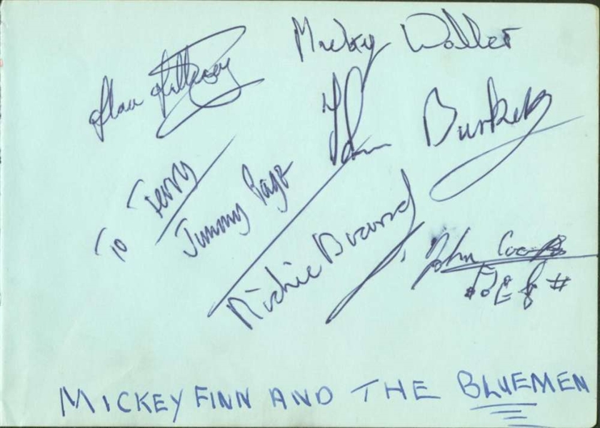 Led Zeppelin: Jimmy Page EARLY c. 1963 Signed Album Page w/ Mickey Finn & the Bluemen! (Beckett/BAS)