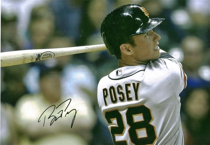 Buster Posey Signed 12" x 16" Photograph (Beckett/BAS)