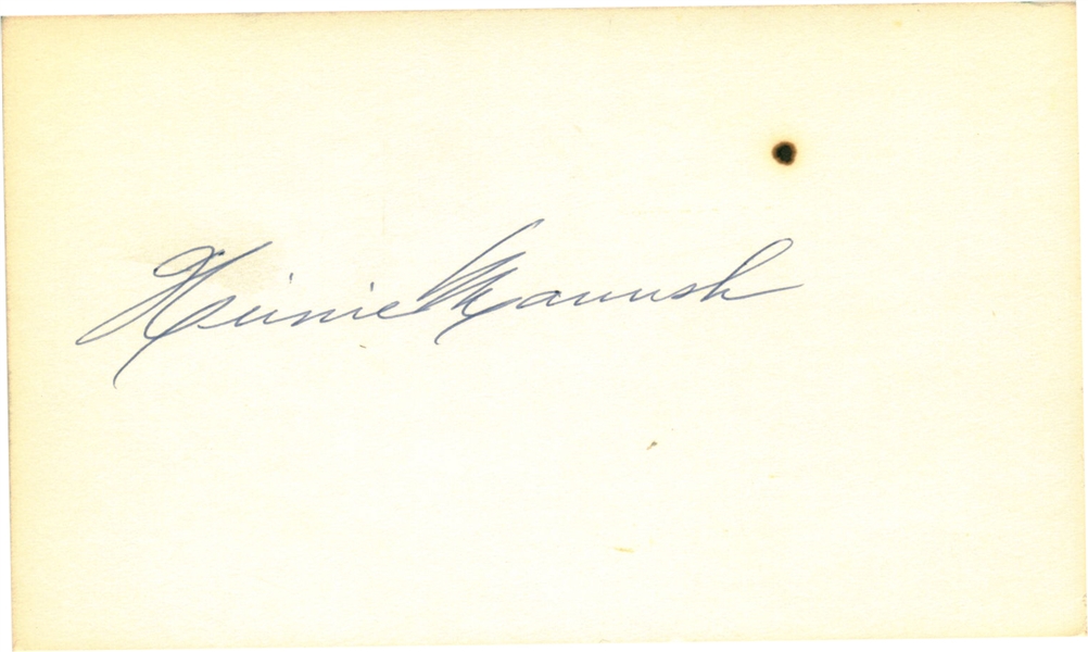 Heinie Manush Signed 3" x 5" Index Card (Beckett/BAS Guaranteed)