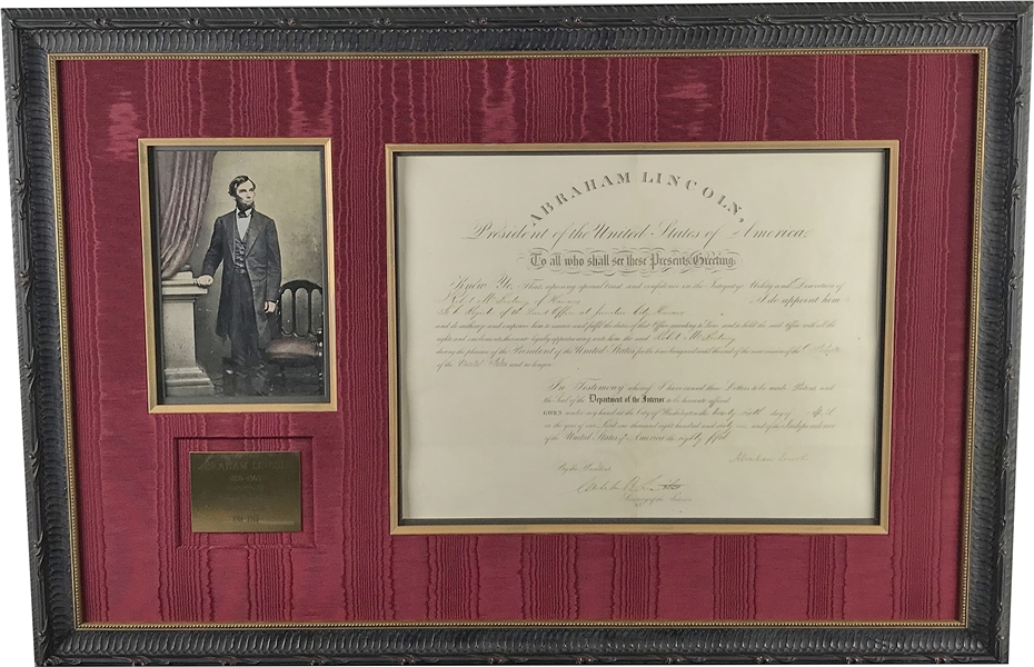 Abraham Lincoln Signed 15" x 19" 1861 Department of Interior Appointment (Beckett/BAS Guaranteed)