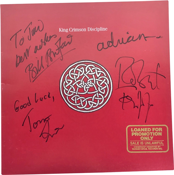 King Crimson Group Signed "Discipline" Album w/ 4 Signatures! (Real/Epperson)