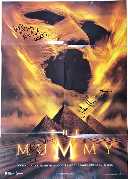 The Mummy Signed 24" x 17" Poster w/ Brendan Fraser, Rachel Weise & John Hannan! (Beckett/BAS Guaranteed)