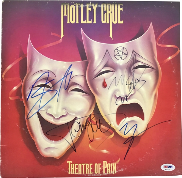 Motley Crue Group Signed "Theatre of Pain" Album w/ Lee, Neil, Sixx & Mars! (PSA/DNA)