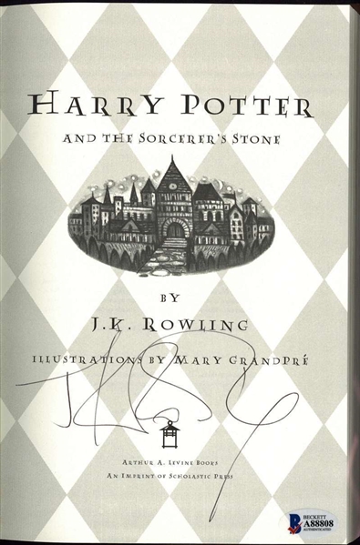 Harry Potter: J.K. Rowling Rare Signed First Edition "Harry Potter & the Sorcerers Stone" Hardcover Book (BAS/Beckett)