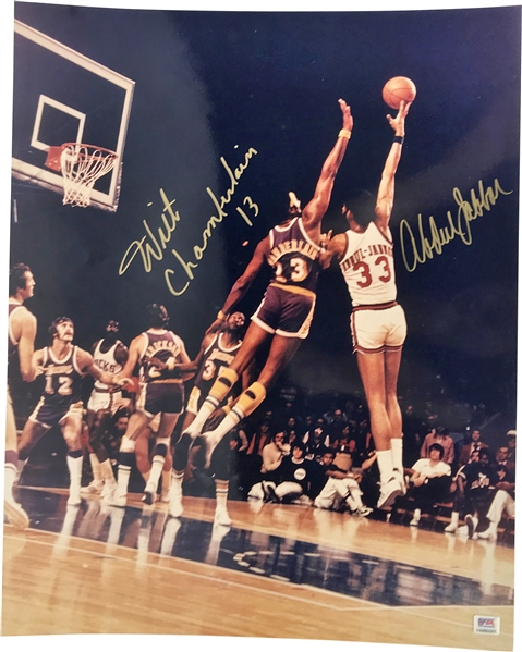 Wilt Chamberlain & Abdul-Jabbar Signed 16" x 20" Photograph (PSA/DNA)