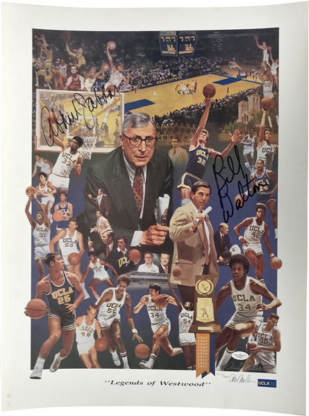 Kareem Abdul-Jabbar & Bill Walton Signed "Legends of Westwood" LE 18" x 24" Lithograph (JSA)