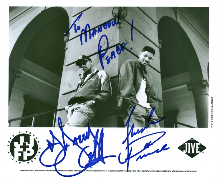 Fresh Prince & Jazzy Jeff Signed 8" x 10" Photograph Inscribed to Legendary Radio Personality Mancow (Beckett/BAS Guaranteed)