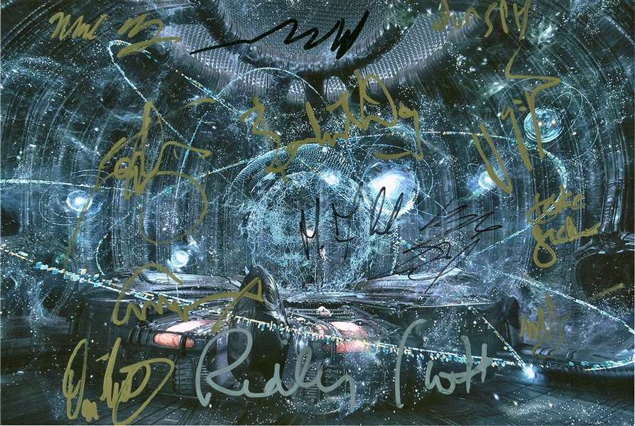 Prometheus Cast Signed 10" x 15" Photograph w/HR Giger, Ridley Scott, Michael Fassbender & Others! (Beckett/BAS Guaranteed)