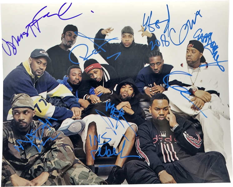 Wu-Tang Clan Group Signed 16" x 20" Photograph w/ RZA, GZA, Method Man & Others! (Beckett/BAS Guaranteed)