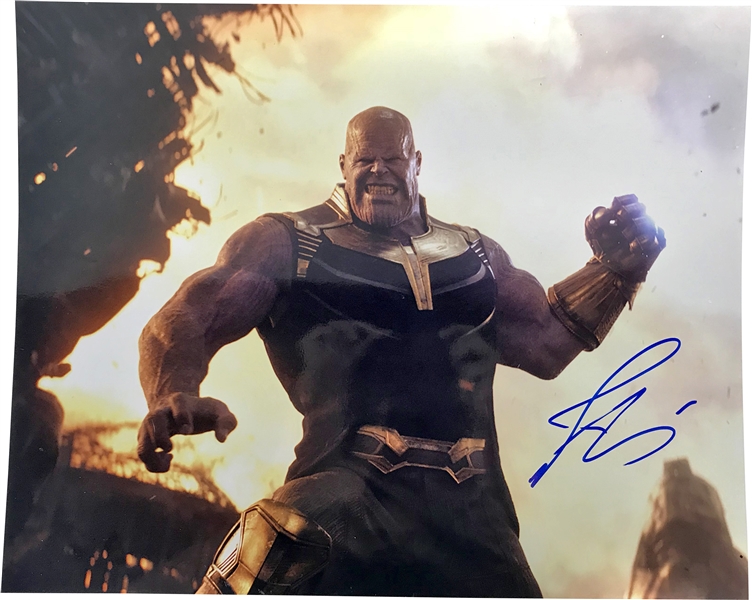 Avengers Infinity War: Josh Brolin as Thanos Signed 16" x 20" Metallic Photograph (Beckett/BAS Guaranteed)