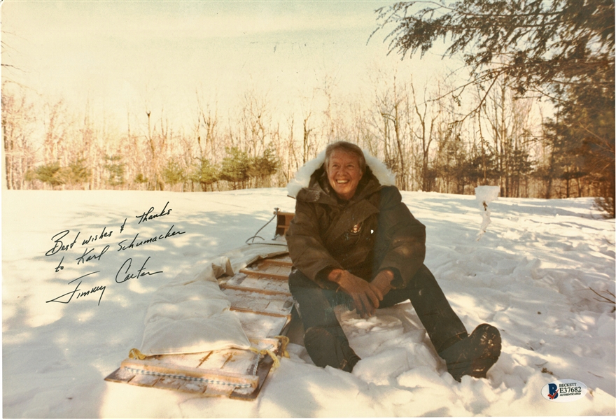 Jimmy Carter Signed 13" x 9" Original Color Photograph (Beckett/BAS)