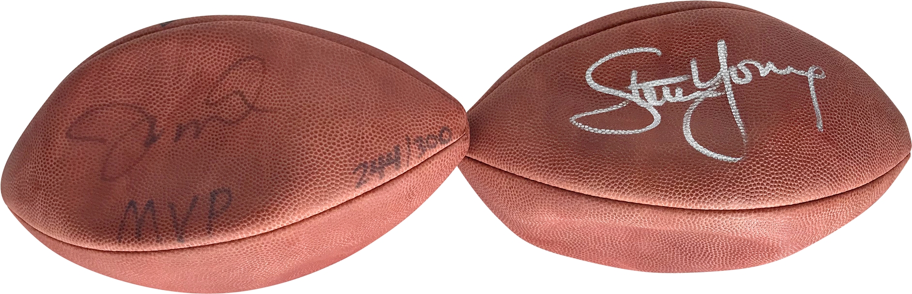 49ers QB Legends Lot of Two (2) Signed NFL Footballs w/ Steve Young & Joe Montana (Beckett/BAS Guaranteed)