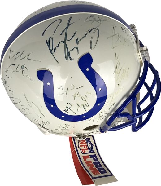 2007 Super Bowl Champion Colts Team Signed PROLINE Helmet w/ Manning, Freeney, Harrison & Others! (Beckett/BAS Guaranteed)