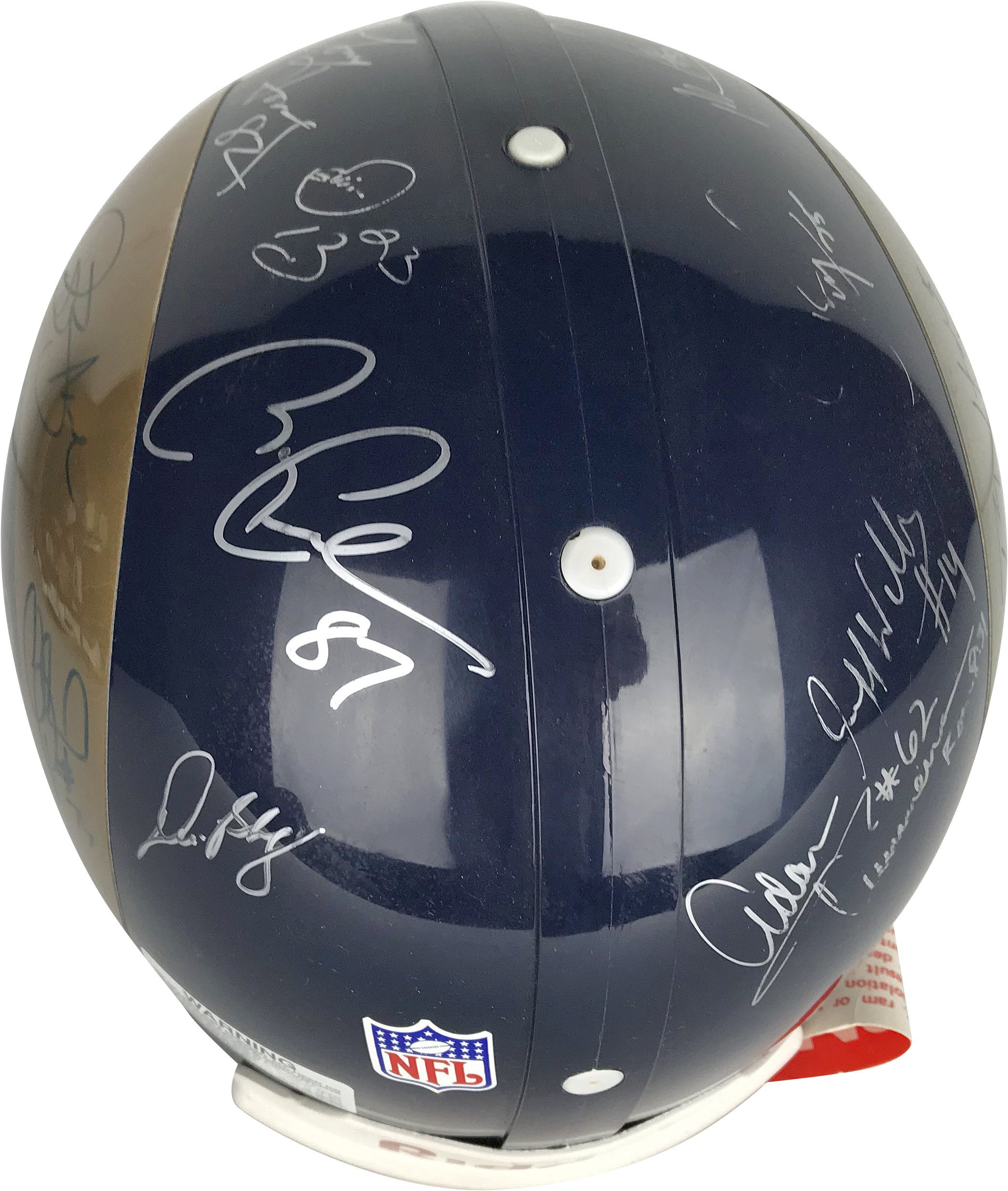 lot-detail-super-bowl-champion-1999-rams-team-signed-proline-helmet-w