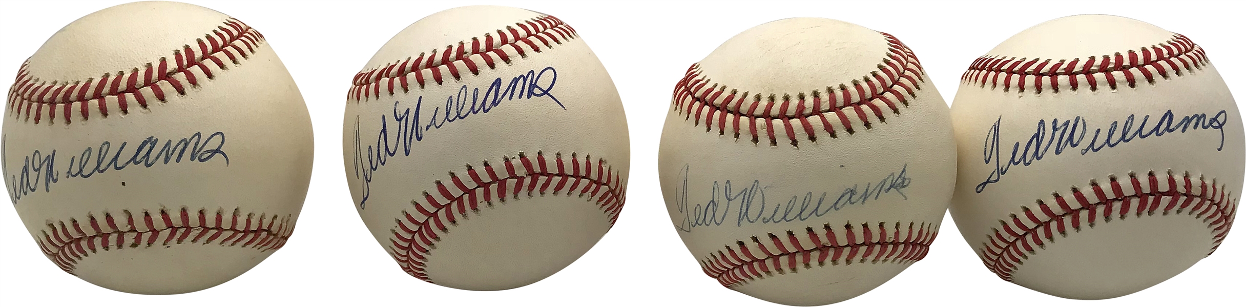 Ted Williams Lot of Four (4) Single Signed OAL Baseballs (Beckett/BAS Guaranteed)