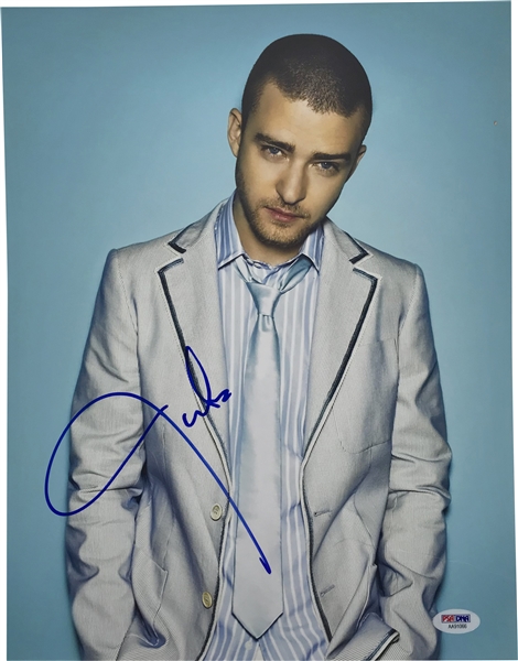 Justin Timberlake Near-Mint Signed 11" x 14" Photograph (PSA/DNA)