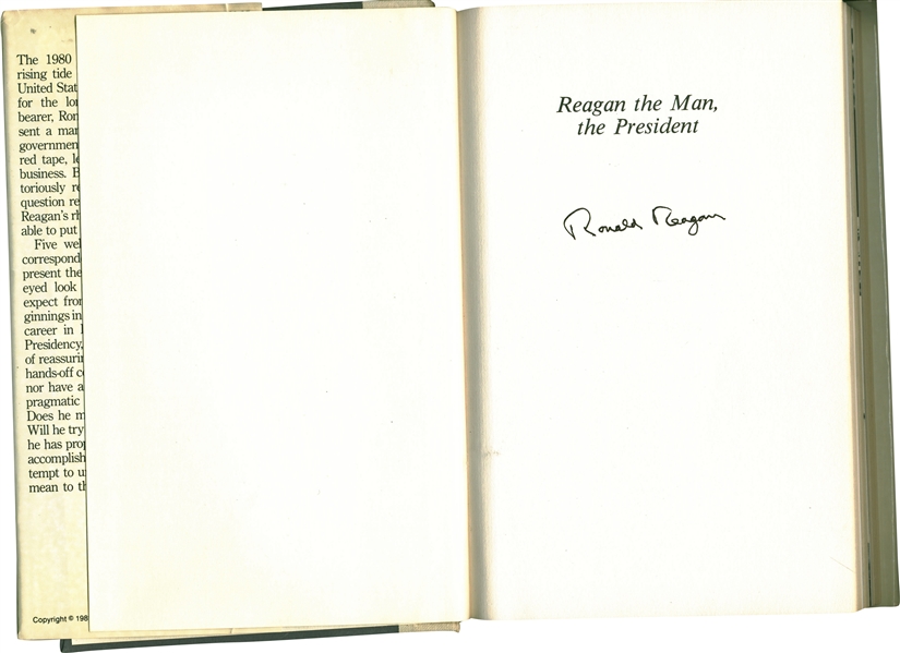 Ronald Reagan Signed "Reagan, The Man, The President" Hardcover Book (JSA)