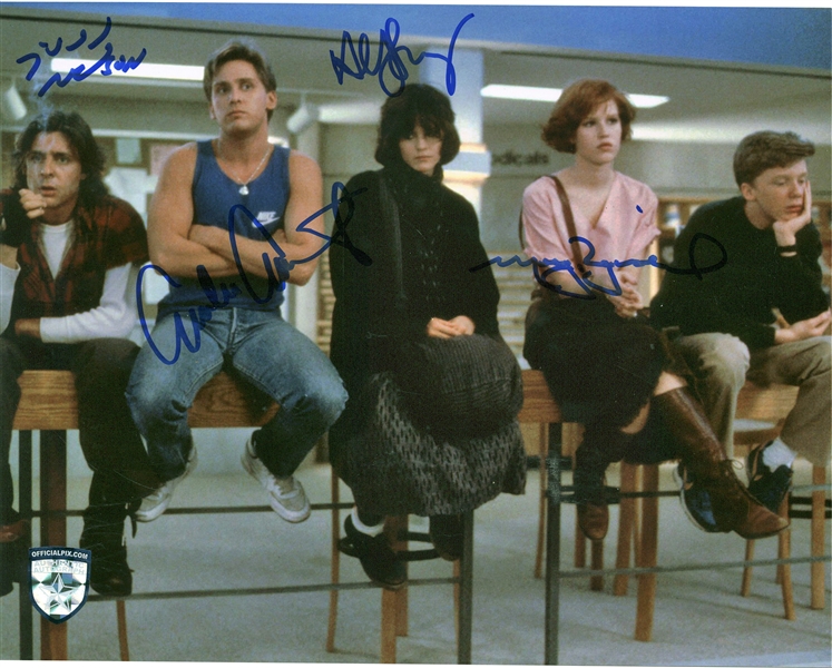 Breakfast Club Seldom Seen Cast Signed 8" x 10" Photograph w/ Estevez, Nelson & Others (Official Pix Hologram & Beckett/BAS Guaranteed)