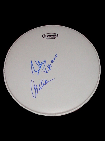 Eddie & Alex Van Halen Group Signed EVANS Drumhead (BAS/Beckett Guaranteed)