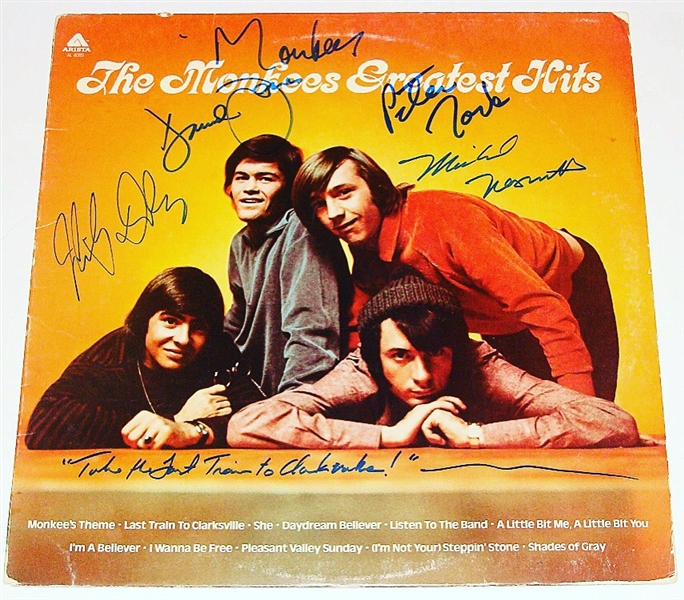 The Monkees Group Signed "Greatest Hits" Album w/ 4 Signatures! (Beckett/BAS Guaranteed)