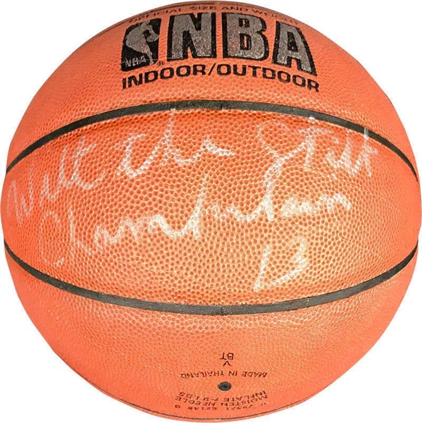 Wilt Chamberlain Signed & Inscribed "Wilt The Stilt Chamberlain" NBA I/O Basketball (Beckett/BAS)