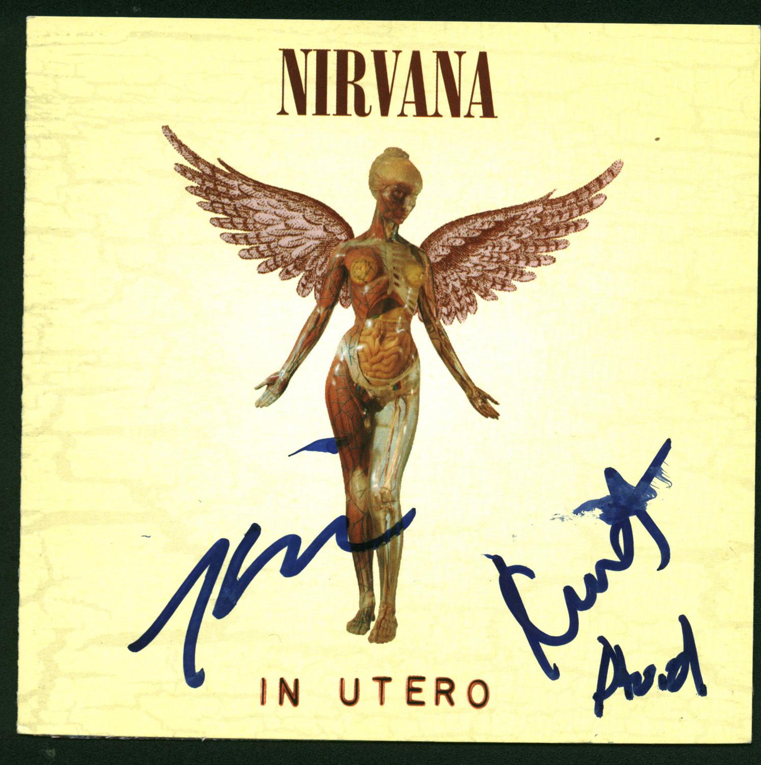 Nirvana ULTRA-RARE Group Signed "In Utero" CD Booklet Months Prio...