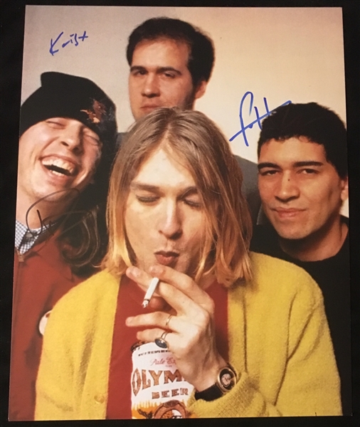 Nirvana: David Grohl, Krist Novoselic & Pat Smear Signed 11" x 14" Photograph (BAS/Beckett Guaranteed)