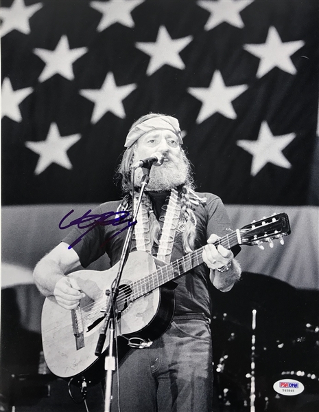 Willie Nelson Signed 11" x 14" Concert Photo (PSA/DNA)