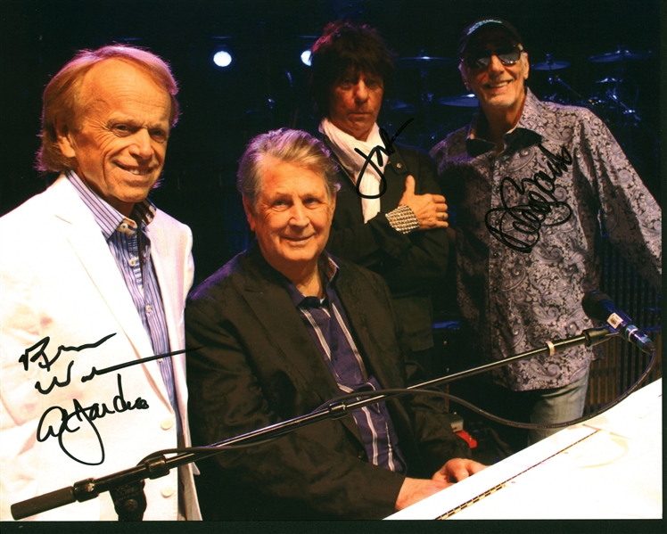 Beach Boys & Jeff Beck Group Signed 8" x 10" Color Photograph w/ Four Signatures! (Beckett/BAS Guaranteed)