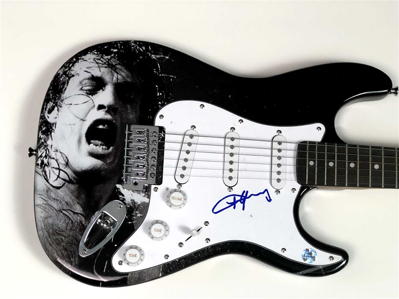 AC/DC: Angus Young Signed Strat Style Electric Guitar with Custom Graphics (Beckett/BAS Guaranteed)