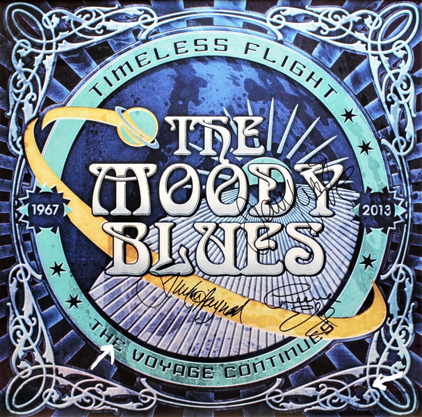 The Moody Blues Group Signed Promo Poster for "Timeless Flight" w/Hayward, Lodge & Edge (Beckett/BAS Guaranteed)