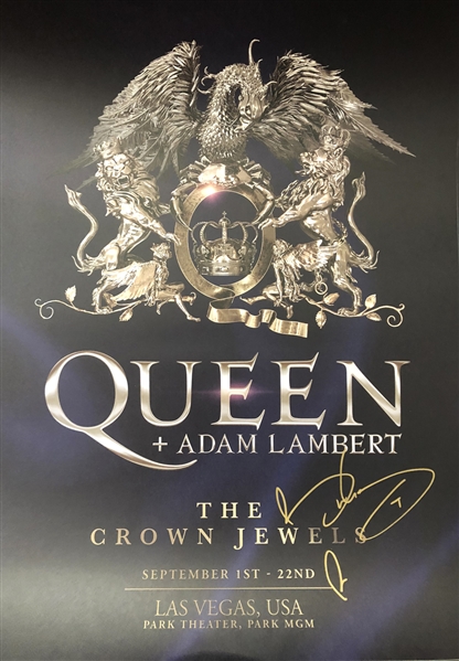 Queen: Brian May Signed 2018 Las Vegas Residency Tour Poster w/Signing Pic! (Beckett/BAS Guaranteed)