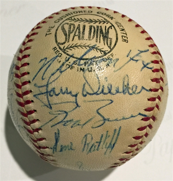 1965 Houston Astros Team Signed ONL Baseball w/Roberts, Fox, etc. (28 Sigs)(Beckett/BAS LOA)