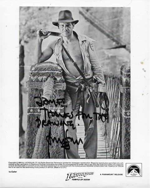 Harrison Ford Signed 8" x 10" Publicity Photo for "Indiana Jones and the Temple of Doom" (Beckett/BAS)