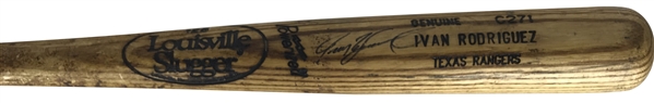 Ivan Rodriguez Signed & Game Used 1995 C271 Baseball Bat PSA/DNA GU 9!