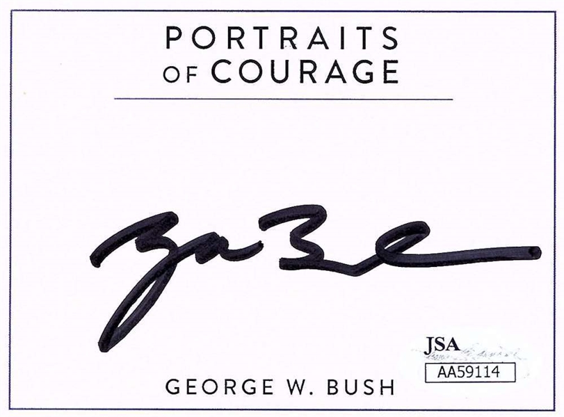 President George W. Bush Signed Book Plate (JSA)