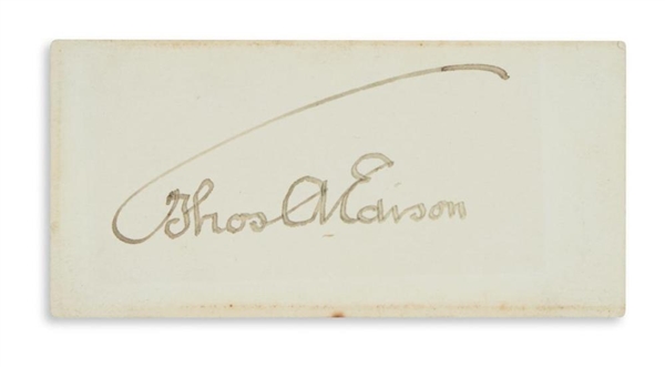 Thomas Edison Signed 2.5" x 3.5" Album Page (Beckett/BAS Guaranteed)