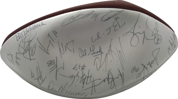 1998 AFC Pro Bowl Team-Signed NFL White Panel Football w/ Seau, Faulk, Lewis, Belichick, & Others (JSA)