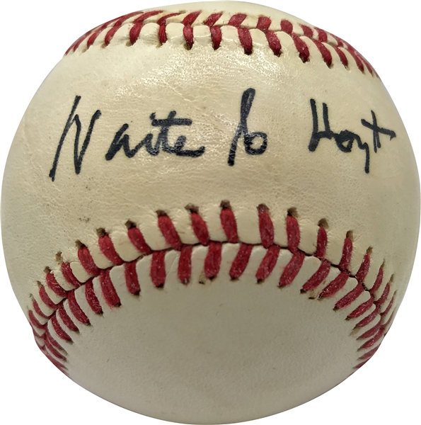 1927 Yankees Singles: Waite Hoyt Rare Single Signed Official League Baseball (Beckett/BAS Guaranteed)