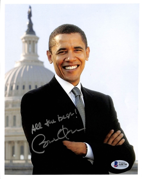 President Barack Obama Superb Signed 8" x 10" Color Photo (Beckett/BAS)