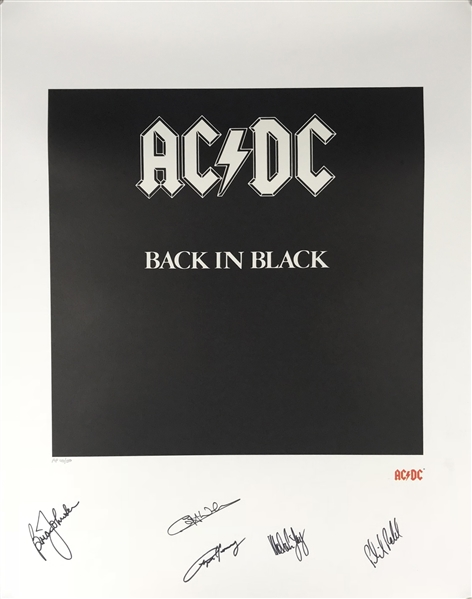 AC/DC Group Signed Limited Edition "Back in Black" Artist Proof (/50) Lithograph w/ All Five Members! (BAS/Beckett Guaranteed)