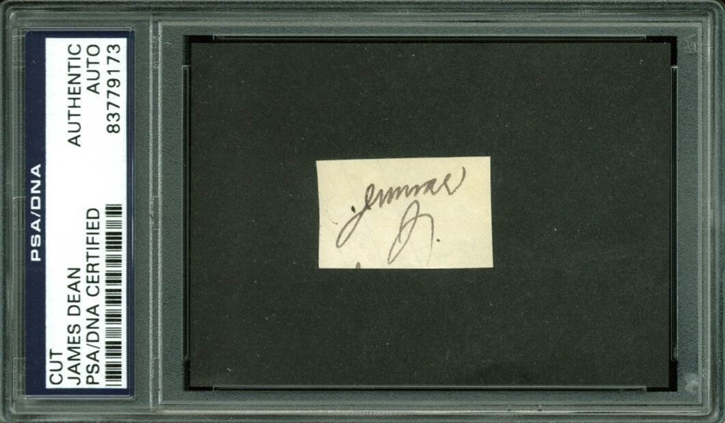 James Dean Signed 1.25" x 1.75" "Jimmie D" Cut (PSA/DNA Encapsulated)