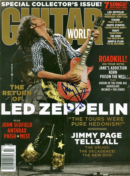 Led Zeppelin: Jimmy Page Signed Guitar World Magazine (Real/Epperson)
