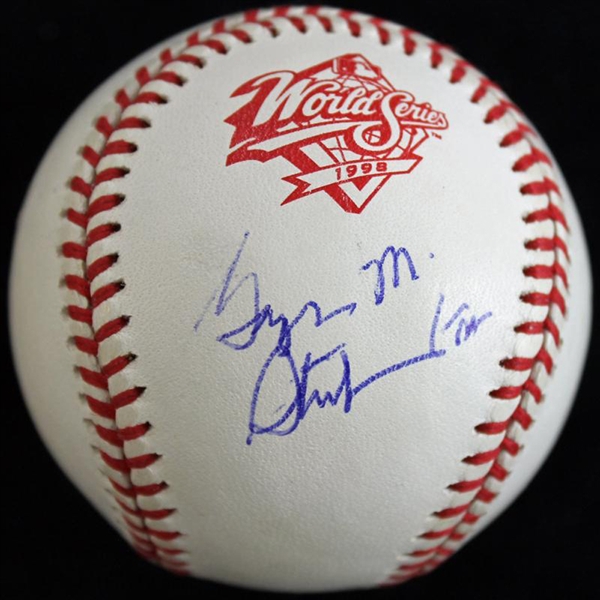 George Steinbrenner Signed 1998 World Series Baseball (PSA/DNA)