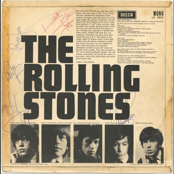 The Rolling Stones Vintage Signed First Album Cover w/ All 5 Original Members! (JSA)