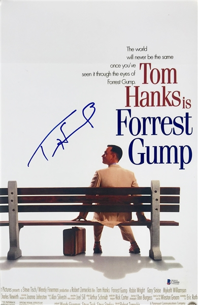 Tom Hanks Signed 11" x 17" Forrest Gump Poster Print (Beckett/BAS Full LOA)