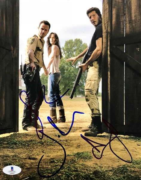 The Walking Dead: Lincoln, Berenthal & Callies Signed 8" x 10" Color Photo (Beckett/BAS LOA)