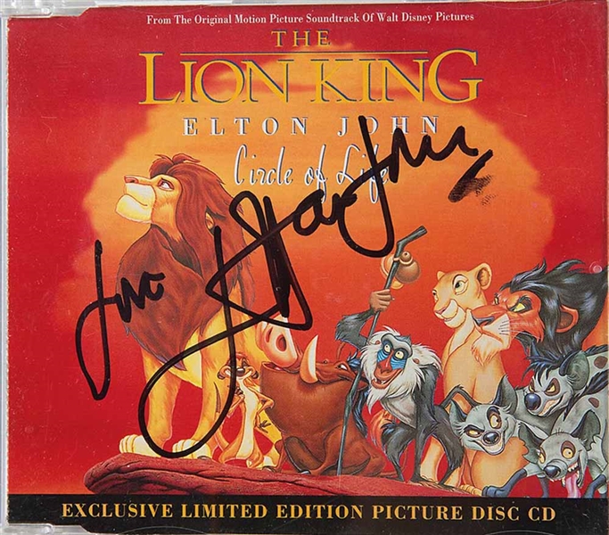 Elton John Signed "The Lion King" Soundtrack CD Single Cover (Beckett/BAS Guaranteed)