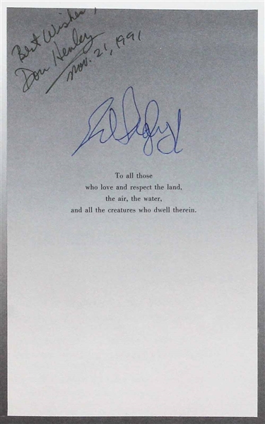 Don Henley & Ed Begley Jr. Signed "Heaven Under Our Feet" Hardcover Book (Beckett/BAS Guaranteed)